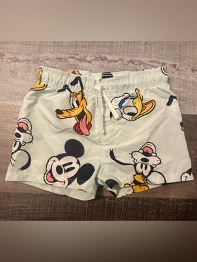 Disney Baby Boy H&M 3-6 Months Mint Green Mickey & Friends Swim Shorts  Trunks